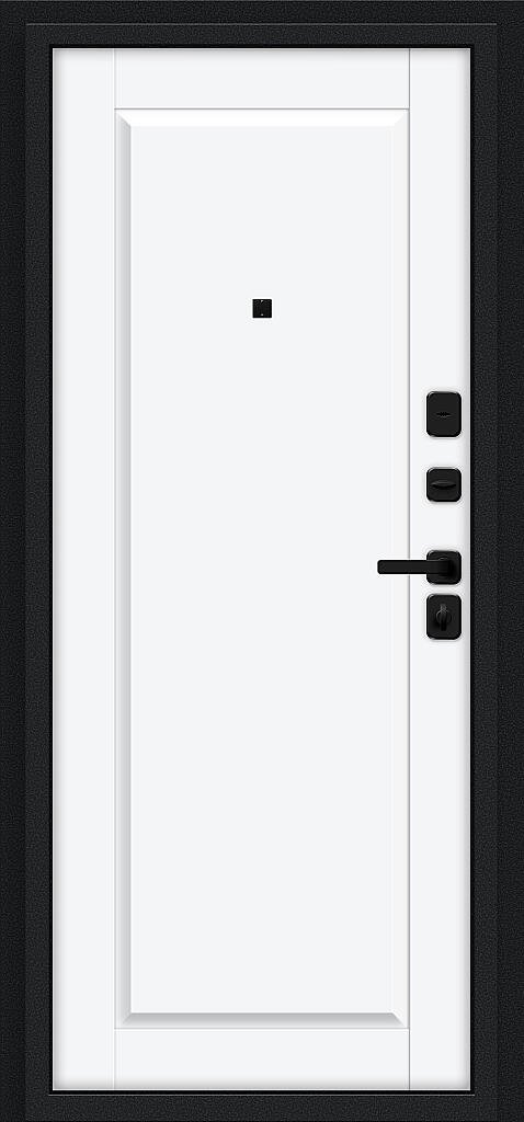 Входная дверь Сьют МФ/SBlack Букле черное/White Silk BR6204 внутренняя сторона