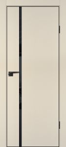 Межкомнатная дверь P-22  кромка ABS черная c 4-х ст. Бежевый матовый