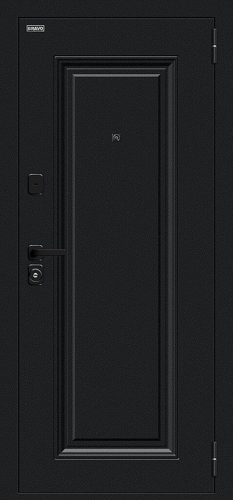 Входная дверь Сьют МФ/SBlack Букле черное/White Silk BR6204 внешняя сторона